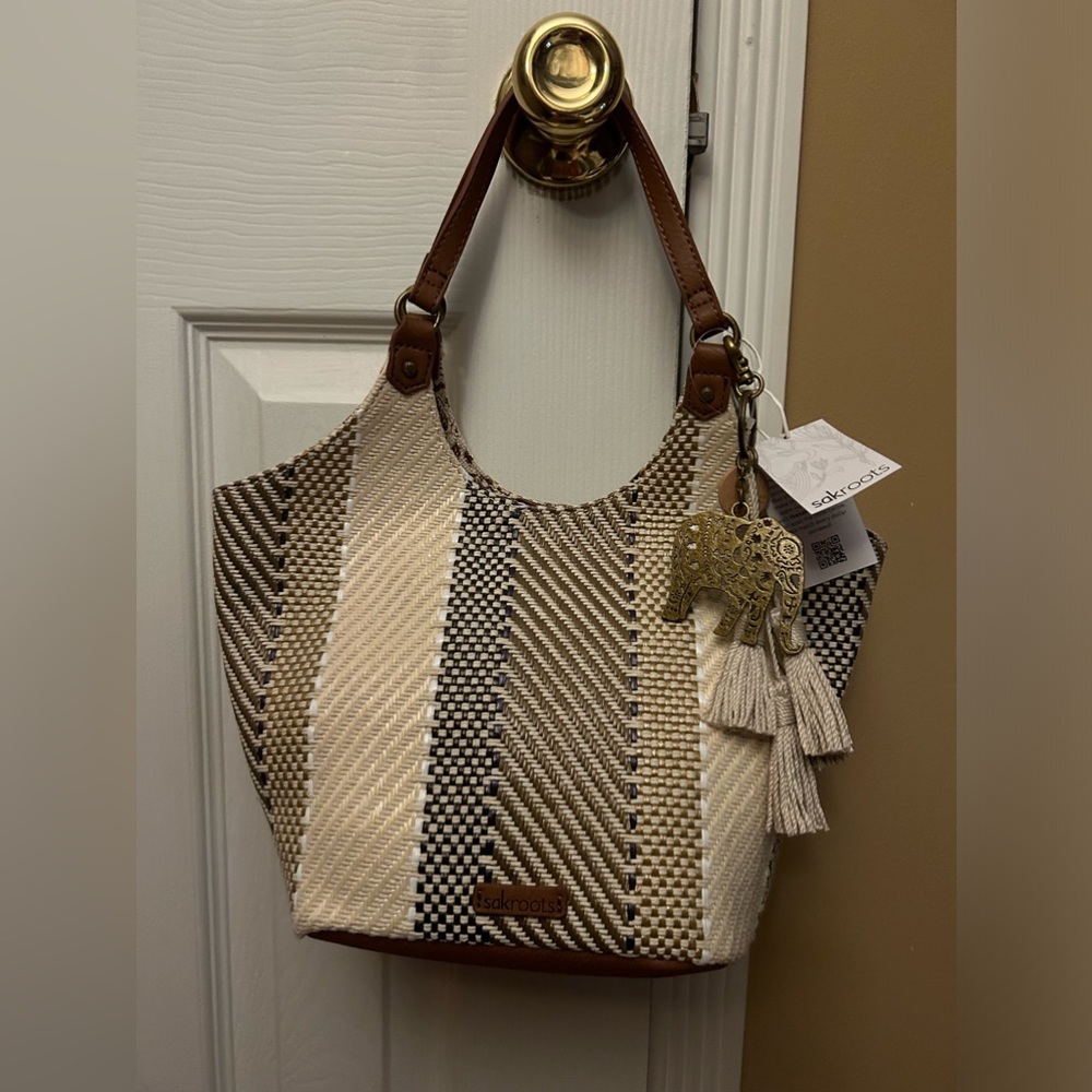 Sakroots Roma Small Shopper, Tobacco Batik Woven, NWT